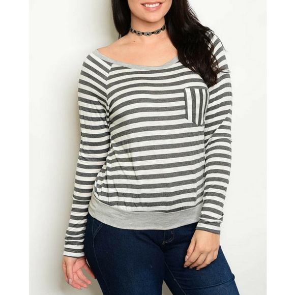 Grey Stripe Top {Sweet Mary} - Picture 2 of 3